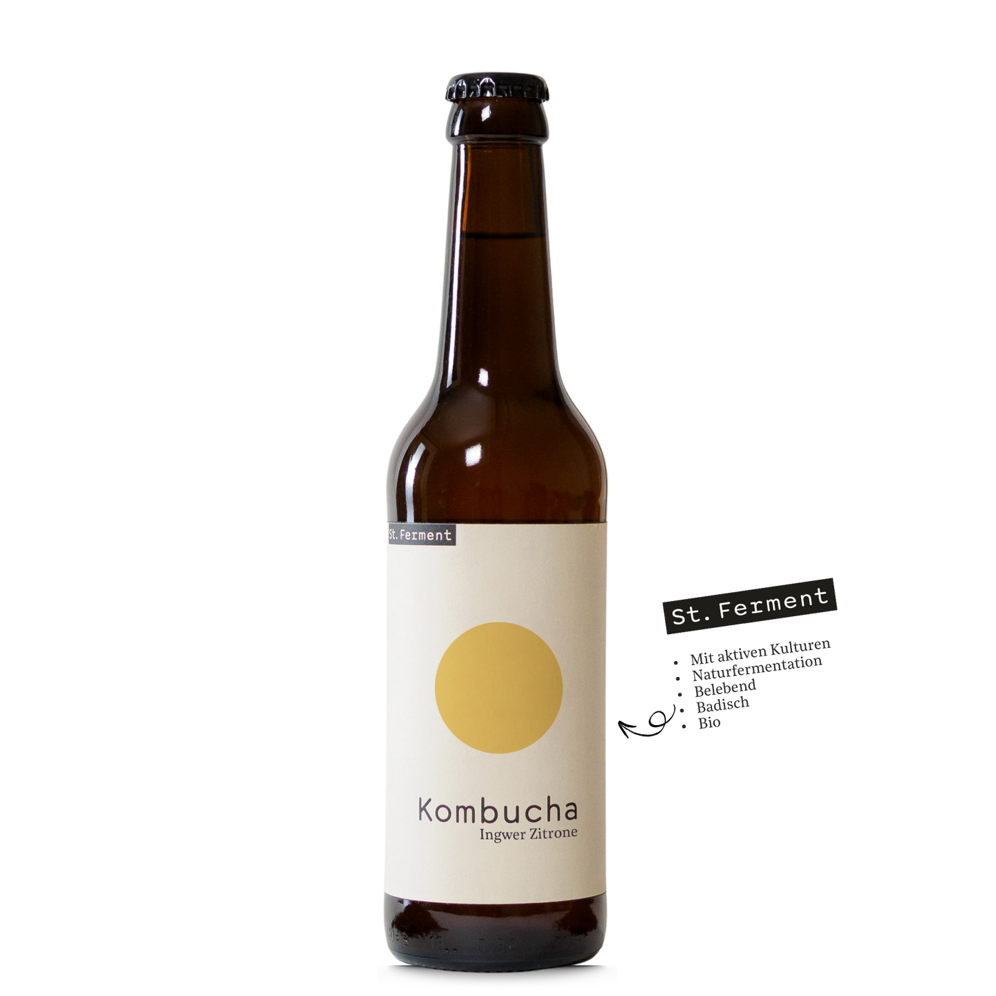 Bio-Kombucha Ingwer Zitrone
