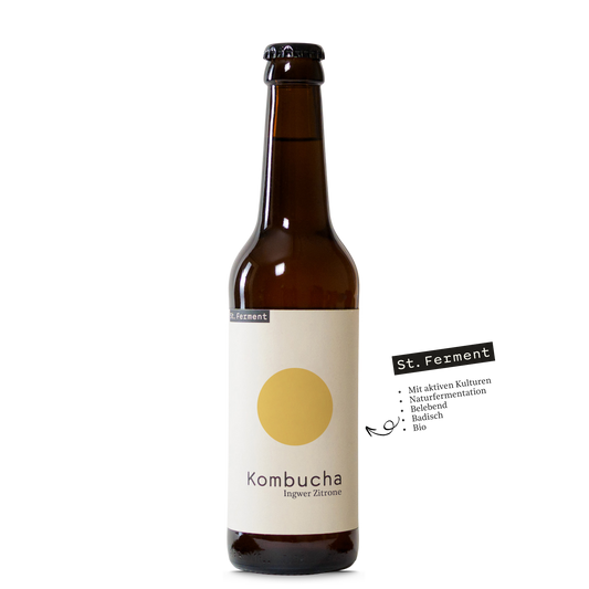 Bio-Kombucha Ingwer Zitrone
